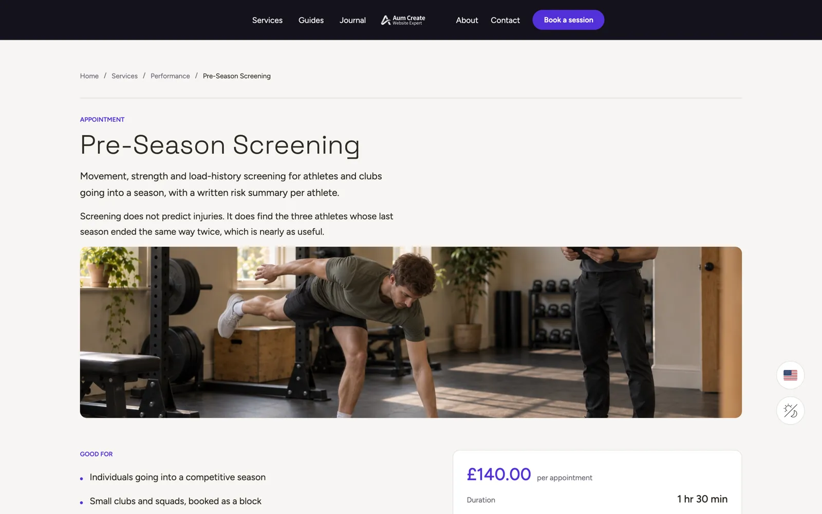Fulcrum Movement Clinic — Appointment detail